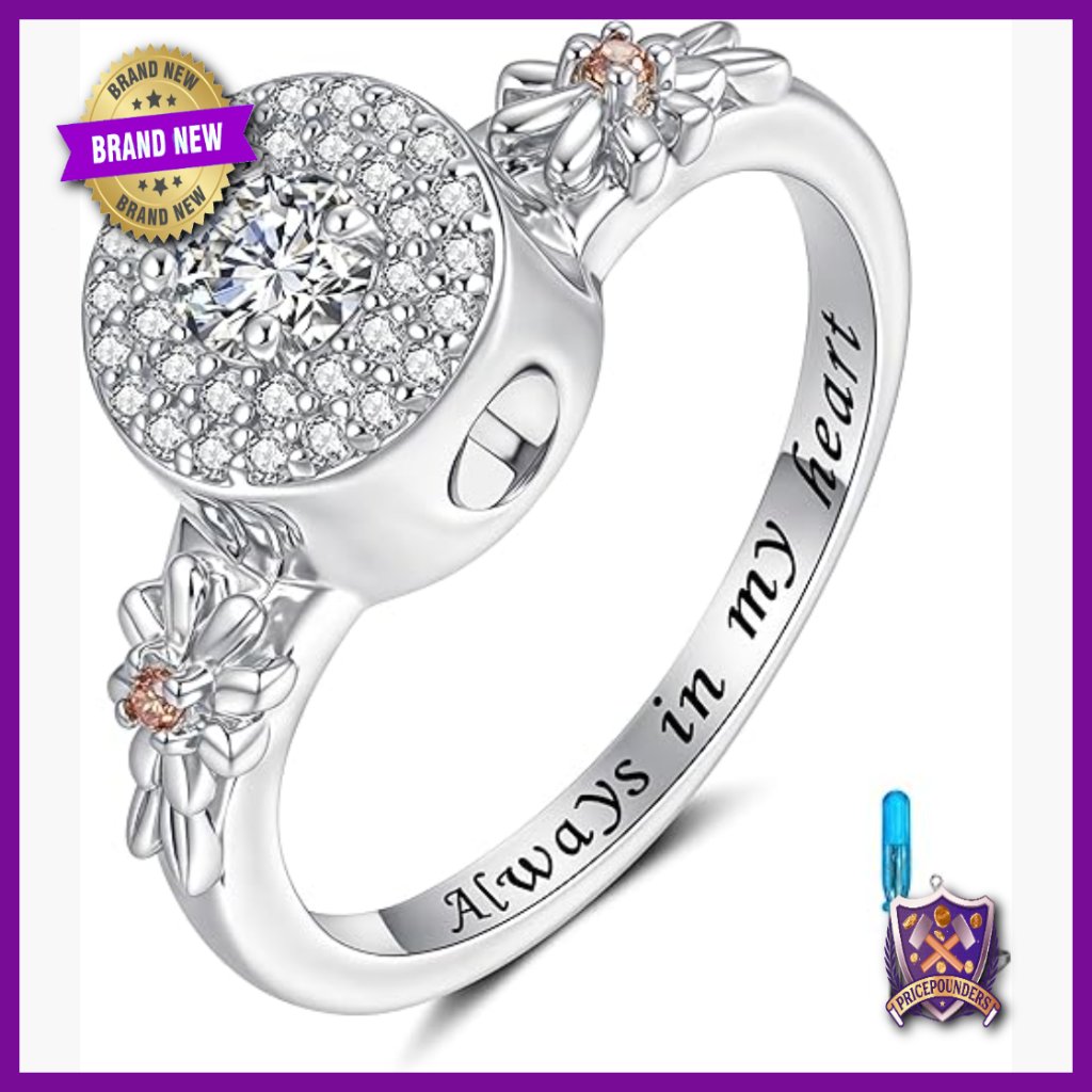 925 Sterling Silver Cremation Urn Ring Memorial Keepsake Jewelry Size 5